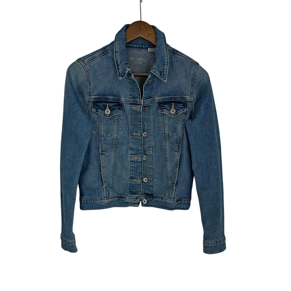 Levi's Denim Trucker Jacket Womens Blue Medium Wash Button Front Size‎ S - Picture 3 of 9
